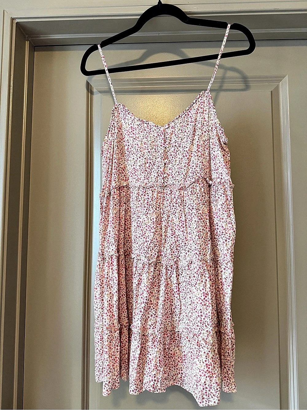 Zara Floral Mini Dress in White & Pink Size Medium Like New